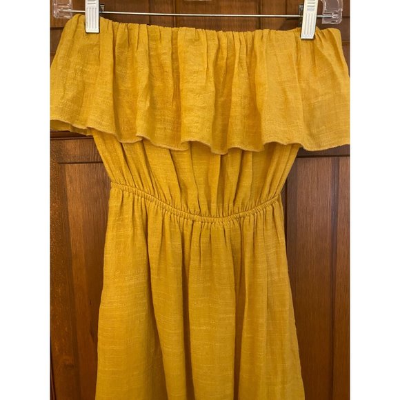 Forever 21 Strapless‎ Dress Womens Small Sunflower Flowy Cottage Tiered Hi-Low - Picture 3 of 16